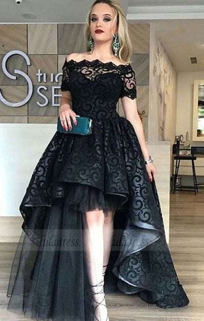 off shoulder prom party dresses, fashion formal evening gowns with appliques