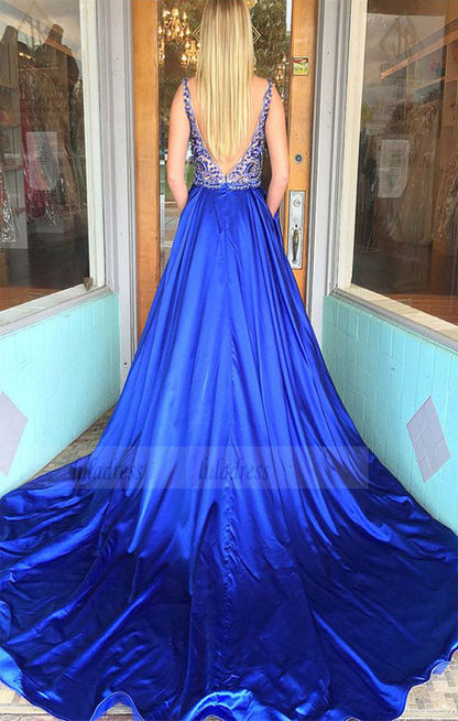 gorgeous beaded long prom dress, 2018 prom dress,formal evening dress,BD98706