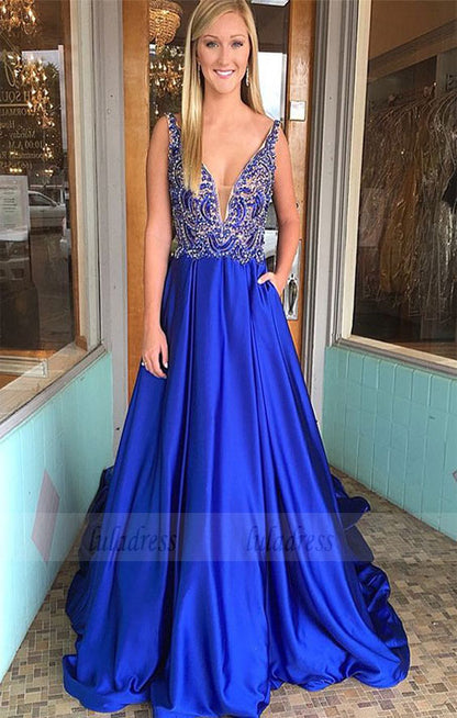 gorgeous beaded long prom dress, 2018 prom dress,formal evening dress,BD98706