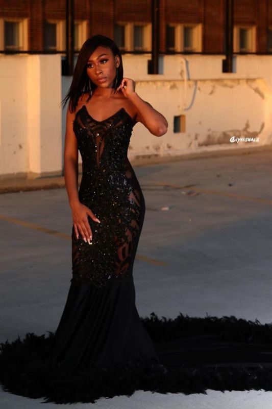 Beautiful black evening gowns online