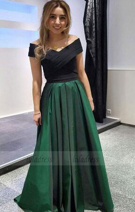 Long Prom Dresses, Satin Prom Dresses Off-the-shoulder, A-line Prom Dresses