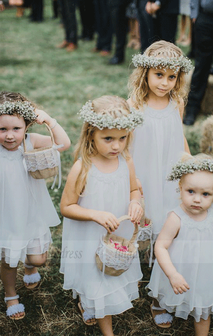 Chiffon Flower Girl Dress with Lace,BW97232