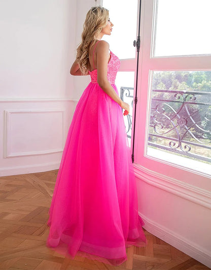 Detachable Pink Sequin Prom Dresses with Split Front