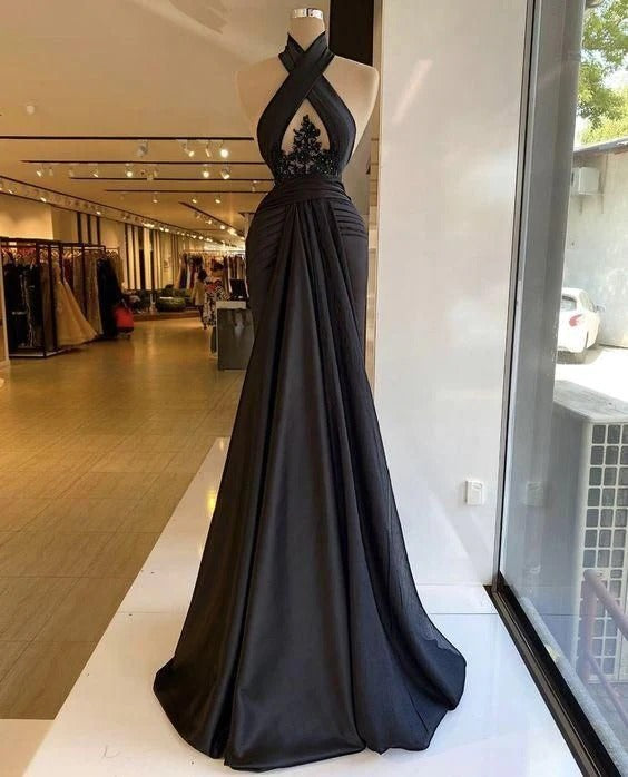 New arrive Black evening gown Long Prom Dresses