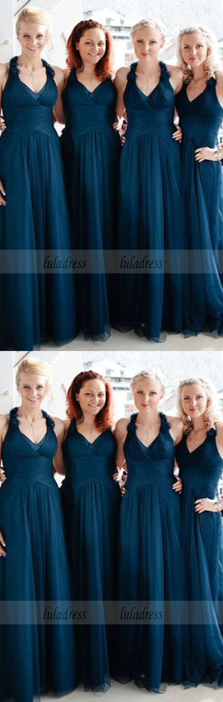 Long Bridesmaid Dresses,V-Neck Bridesmaid Dress,Bridesmaid Dresses