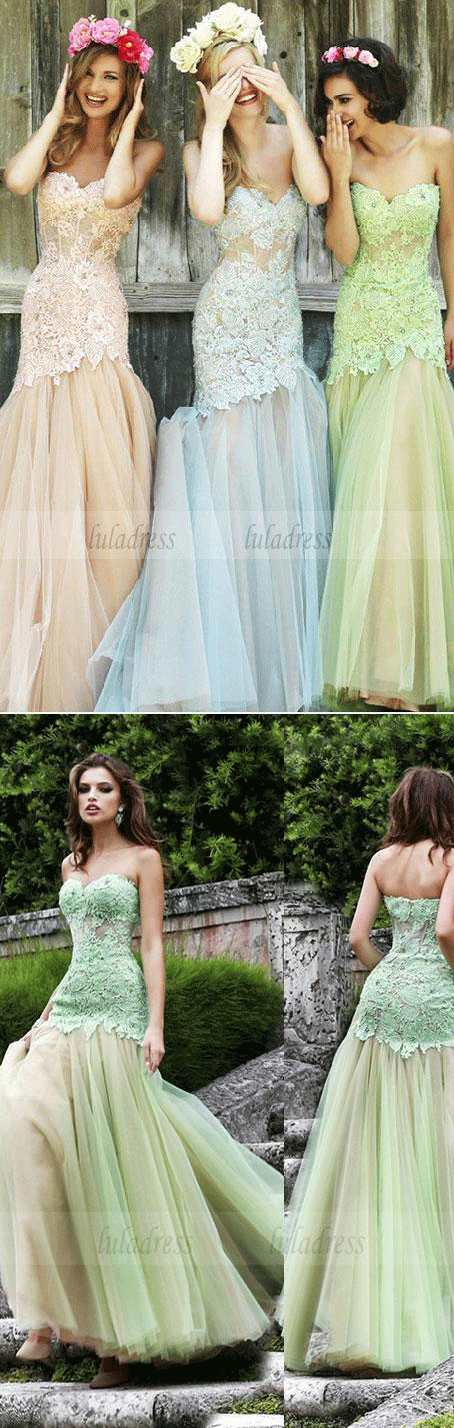 Fashion Mermaid Bridesmaid Dresses,Evening Dress Strapless Bridesmaid Dress