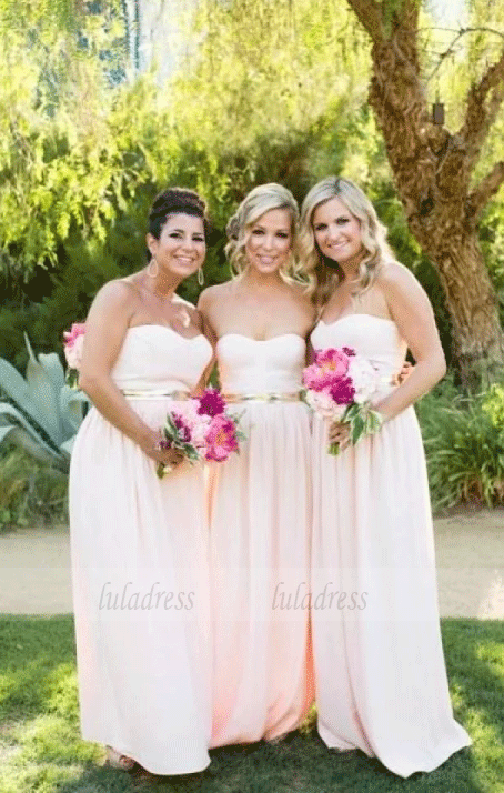 Chiffon Long Bridesmaid Dresses,Sweetheart Wedding Party Dress