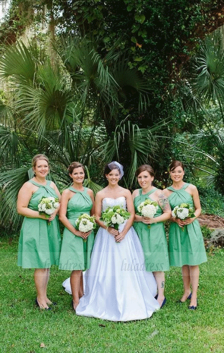 Short Halter Bridesmaid Dresses