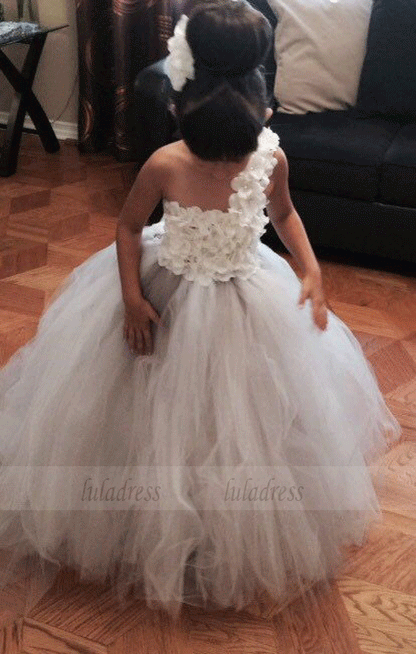 One shoulder flower girl dress best sale