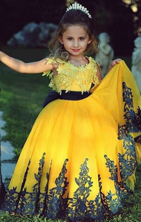 Flower Girl Dresses Luxury Ball Gown Party Pageant Communion Dress Little Girls Kid/Children Princess Dress for Wedding Kids