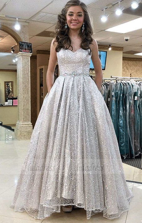 Stylish Sweetheart Sequins Long Prom Dress