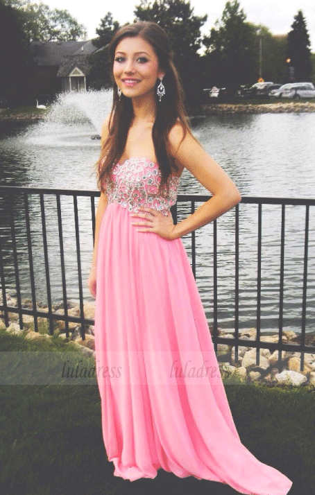 A-Line Prom Dresses,Sweetheart Prom Dress,Beading Graduation Dresses