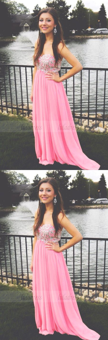 A-Line Prom Dresses,Sweetheart Prom Dress,Beading Graduation Dresses