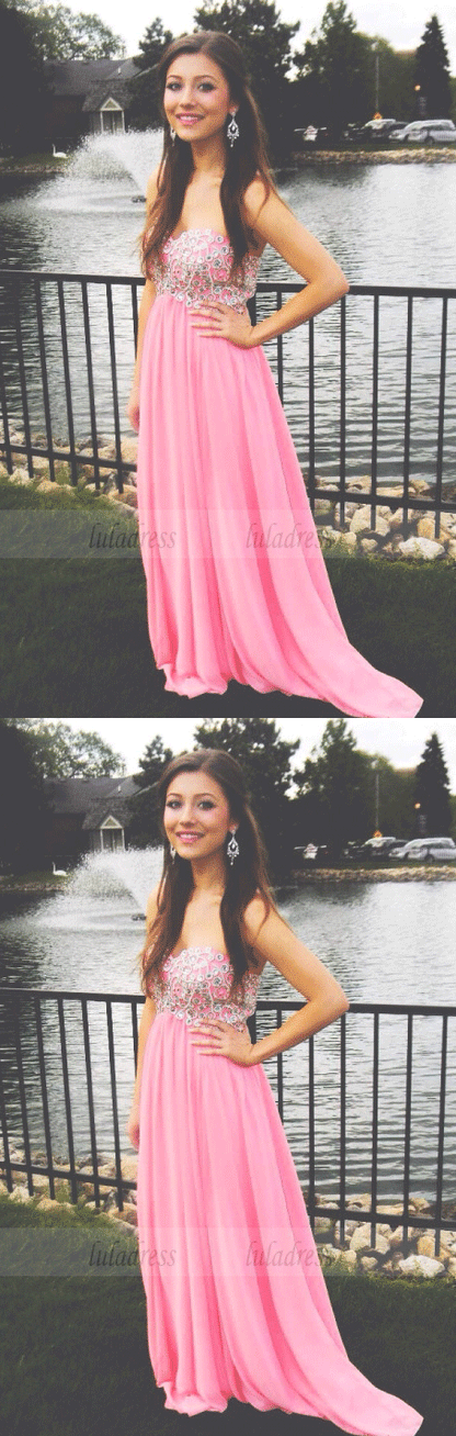 A-Line Prom Dresses,Sweetheart Prom Dress,Beading Graduation Dresses