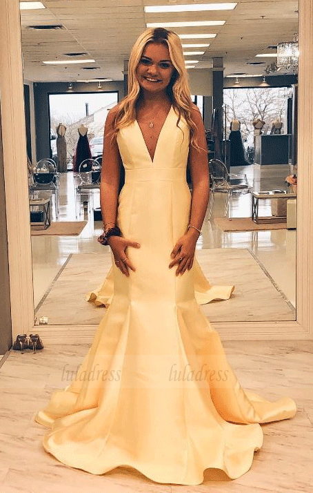 Gorgeous Mermaid Yellow Long Prom Dress