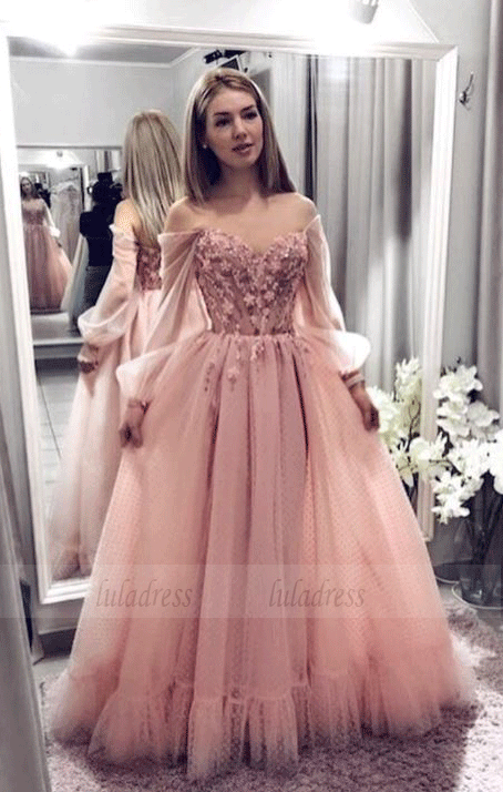 Sweetheart Tulle Lace Long Prom Dress