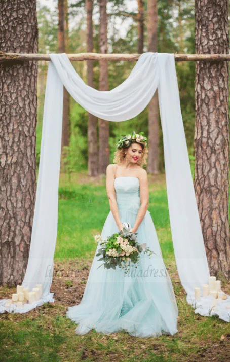 Simple Tulle Wedding Dress,Simple Bridal Dress