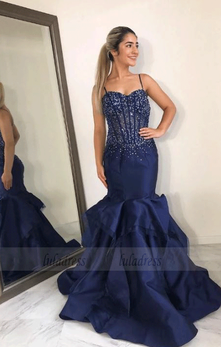 Gorgeous Mermaid Prom Dresses with Sequin Beads