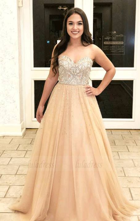 Luxurious Long Prom Dress Beading Top