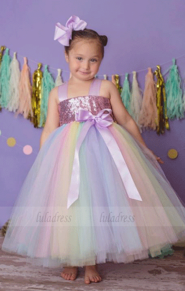 Pastel Rainbow Tutu Dress, Rainbow Unicorn Tutu Dress