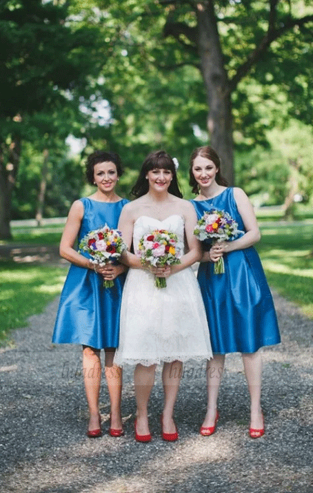 Simple A-Line Sleeveless Short Bridesmaid Dress