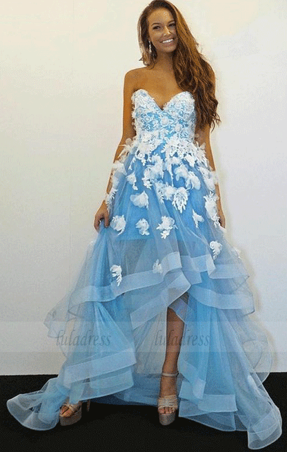 A-line Sweetheart Prom Dress Applique Prom Dresses