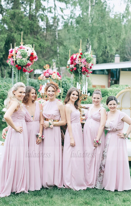 Pink Mismatched Bridesmaid Dress