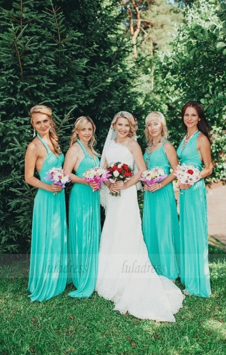 A-Line Floor-Length Chiffon Bridesmaid Dresses