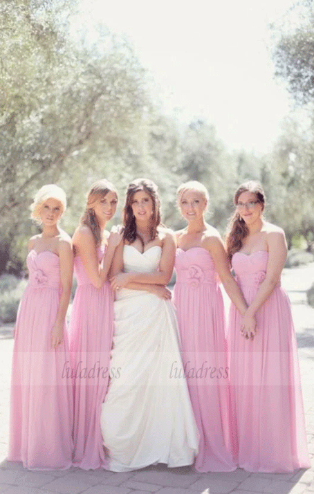 A-Line Floor-Length Chiffon Bridesmaid Dresses