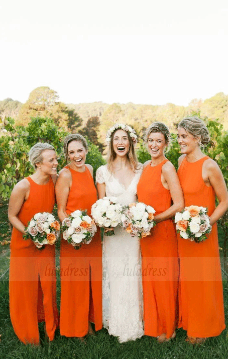 Long Chiffon Bridesmaid Dress