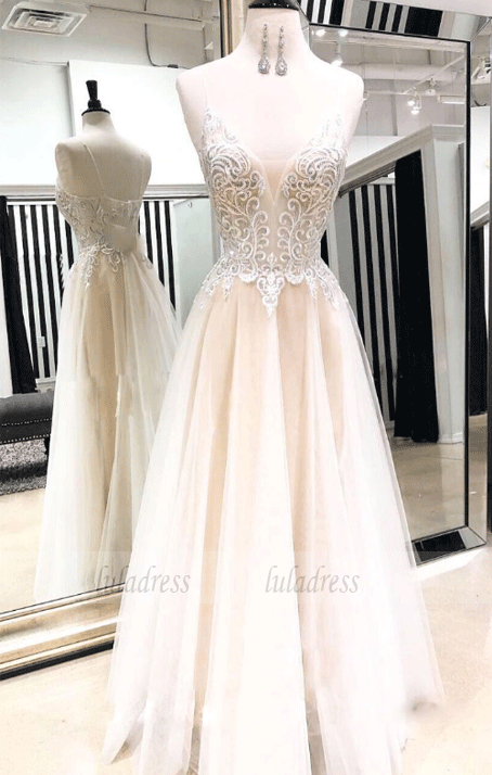 Sweetheart Neck Tulle Lace Long Prom Dress