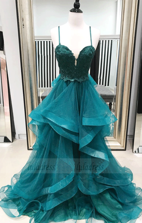 Sweetheart Neck Tulle Lace Long Prom Dress