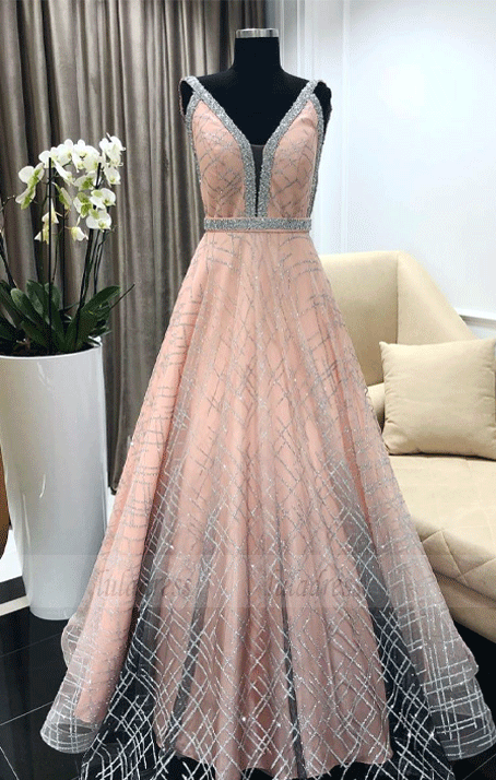 Tulle Long Prom Dress,Tulle Evening Dress