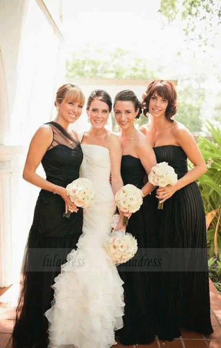 Black Sweetheart Mismatched Bridesmaid Dresses