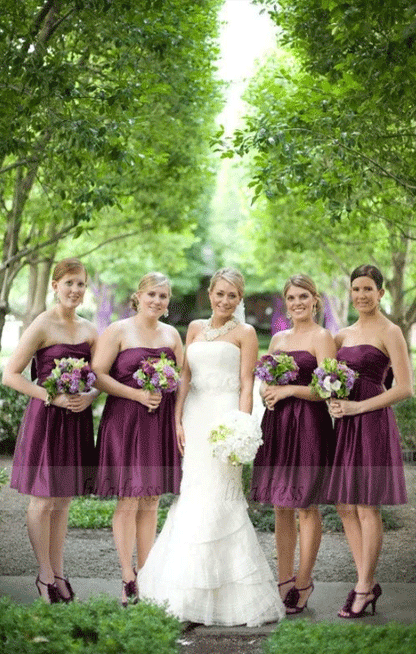 Strapless Bridesmaid Dresses,Modest Bridesmaid Dresses