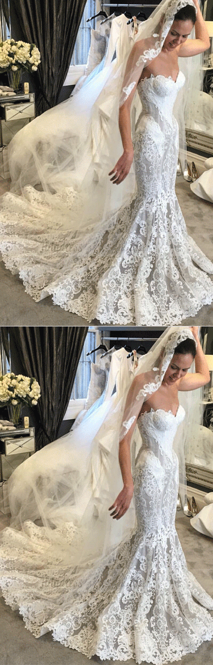 Elegant Lace Mermaid Wedding Dresses